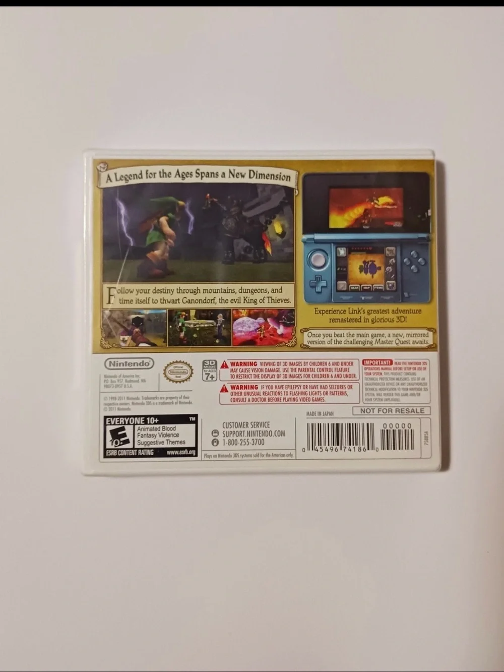 Nintendo The Legend of Zelda: Ocarina of Time 3D - Not For Resale